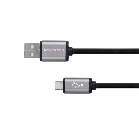 Kruger&Matz Basic Kabel USB - USB typu C 1.8m, czarny