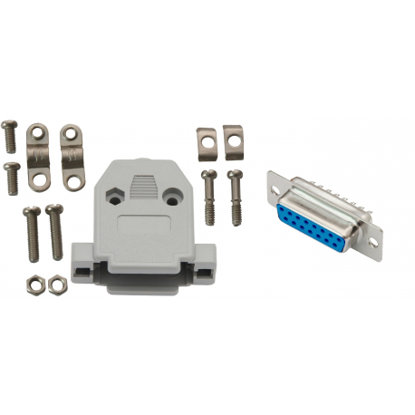 Gniazdo DB15 (F) 2 rzędy + obudowa do montażu