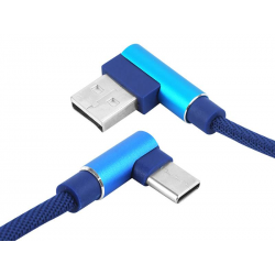 Kabel USB - USB C kątowy BLUE KK21U