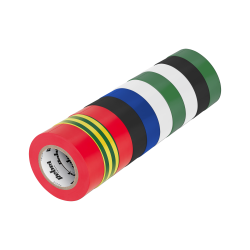Komplet taśm izolacyjnych klejących REBEL (10 szt. - 0,13 mm x 19 mm x 20 yd) mix kolorów
