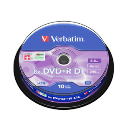 PŁYTA VERBATIM DVD+R DL AZO 8,5GB PRĘDKOŚĆ 8X, komplet 5 szt