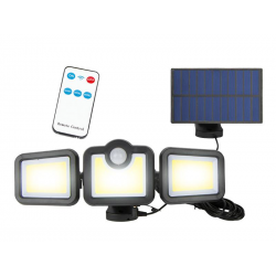 Lampa ścienna solarna regulowana LTC, 108 LED smd 300lm, IP65, czujnik ruchu, akumulator 2400mAh