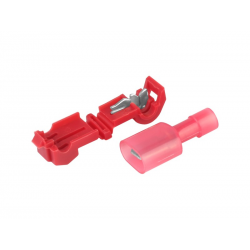 Szybkozłączki rozgałęźne typ-T, czerwone 0.5-1.5mm kw, 22-18 AWG, 15A max, 5 szt.
