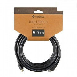 4World Kabel HDMI, high speed with ethernet, 5m, czarny