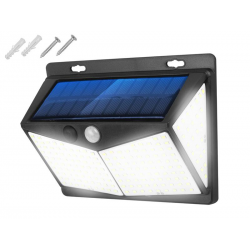 Lampa ścienna solarna LTC, ABS, 208*SMD LED, 5.5V 130MA, czujnik ruchu i zmierzchu, wodoodporna
