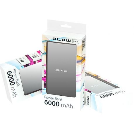 BLOW Power Bank 6000mAh 1xUSB PB05 SREBRNY bateria awaryjna