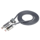 WAYME Kabel do ładowania i synchronizacji, w oplocie z mikrofibry, 100 cm, USB-C, max 100W z wyświetlaczem, szary