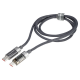 WAYME Kabel do ładowania i synchronizacji, w oplocie z mikrofibry, 100 cm, USB-C, max 100W z wyświetlaczem, szary