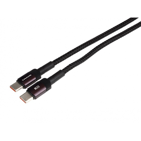 WAYME Kabel do ładowania i synchronizacji, w oplocie z mikrofibry, 100 cm USB-C, max 100W, fioletowy