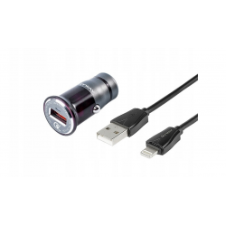 Ładowarka 12/24V QC3.0 1x USB +kable USB Lightning, USBC