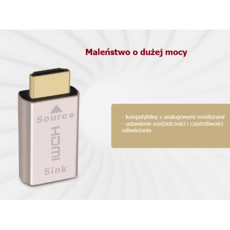 Emulator monitora HDMI z gniazdem HDMI - czarny