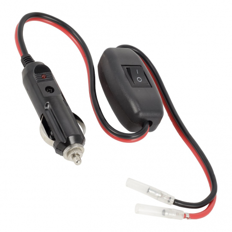 Wtyczka zapalniczki z włącznikiem i przewodem 50 cm ze złączkami