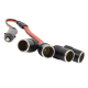 Rozgałęziacz poczwórny z przewodami, 12/24V, max 20A