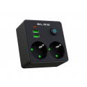 Rozgałęźnik R-20 PR 2-GNIAZDA + 2USB + USB-C czarny