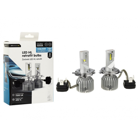 Żarówki VISION LED retrofit H4/H19 HL 12V 60W 7200 lm 6000K, CANBUS, 2 szt.