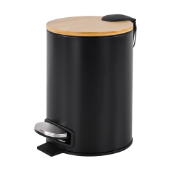 TEESA Kosz na śmieci łazienkowy 3l czarny