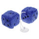 Pluszowe kostki ozdobne 60x60 mm, niebieskie