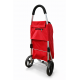 Wózek zakupowy czerwony 67l Aluminiowy stelaż, duże koła