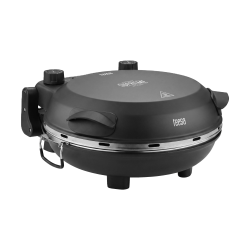 Piec do pizzy TEESA SUPREME FUN 1200W, 400 stopni, dwie grzałki, czarny