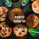 Piec do pizzy TEESA SUPREME FUN 1200W, 400 stopni, dwie grzałki, czarny