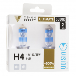Żarówki VISION ultimate white H4 12V 60/55W P43t +200%, 2 szt.