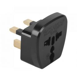 Przejściówka czarna, złącze AC, adapter wtyk UK (angielskie) - gn. uniwersal (europejskie lub inne) (QZ36)