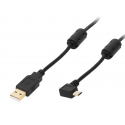 Przyłącze kątowe USB A - micro B 1,0m czarne gold, Yanosik GT/GTR