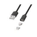 Kruger&Matz Magnetyczny kabel, przyłącze, adapter 3w1 USB - micro USB, USB C, Lightning iPhon